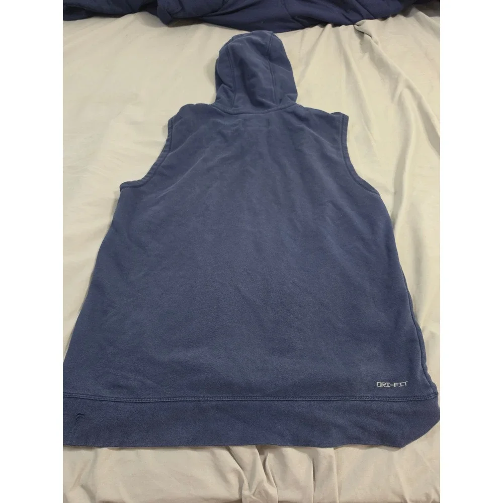 Jordan Georgetown Hoyas Sleeveless Hoodie Navy Blue Dri-FIT Mens Medium